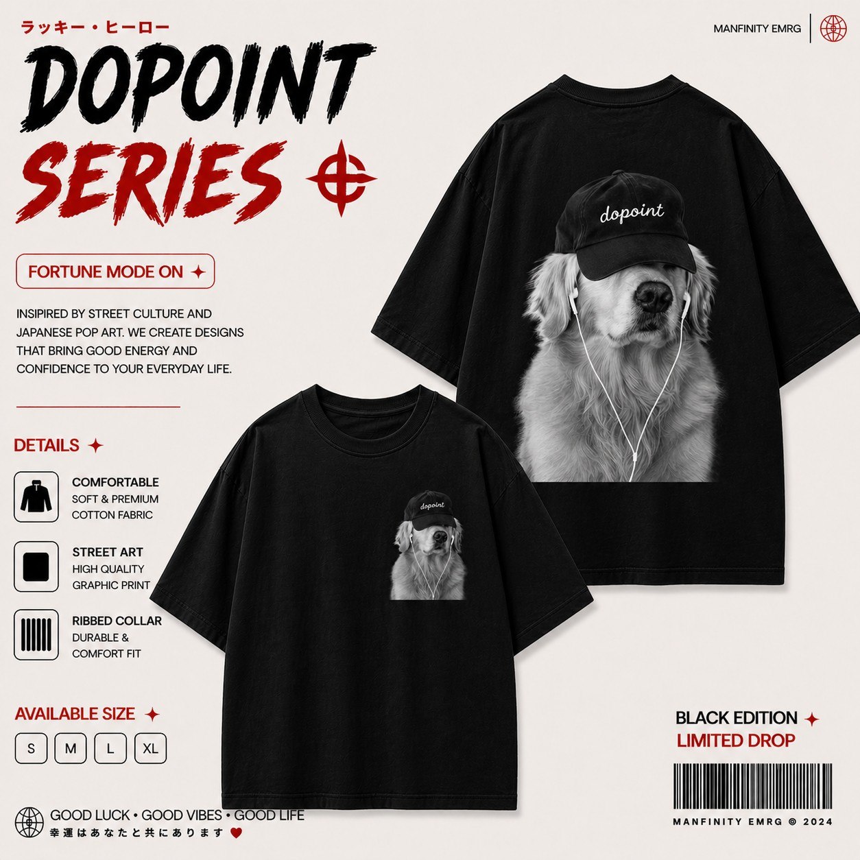 Koleksi kaos boxy fit DOPOINTLABS